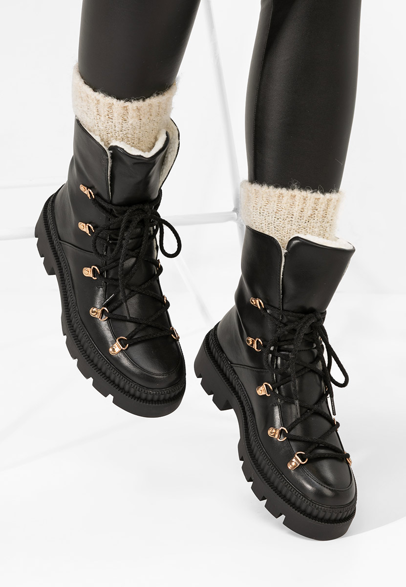 Solira fekete női téli bokacsizma