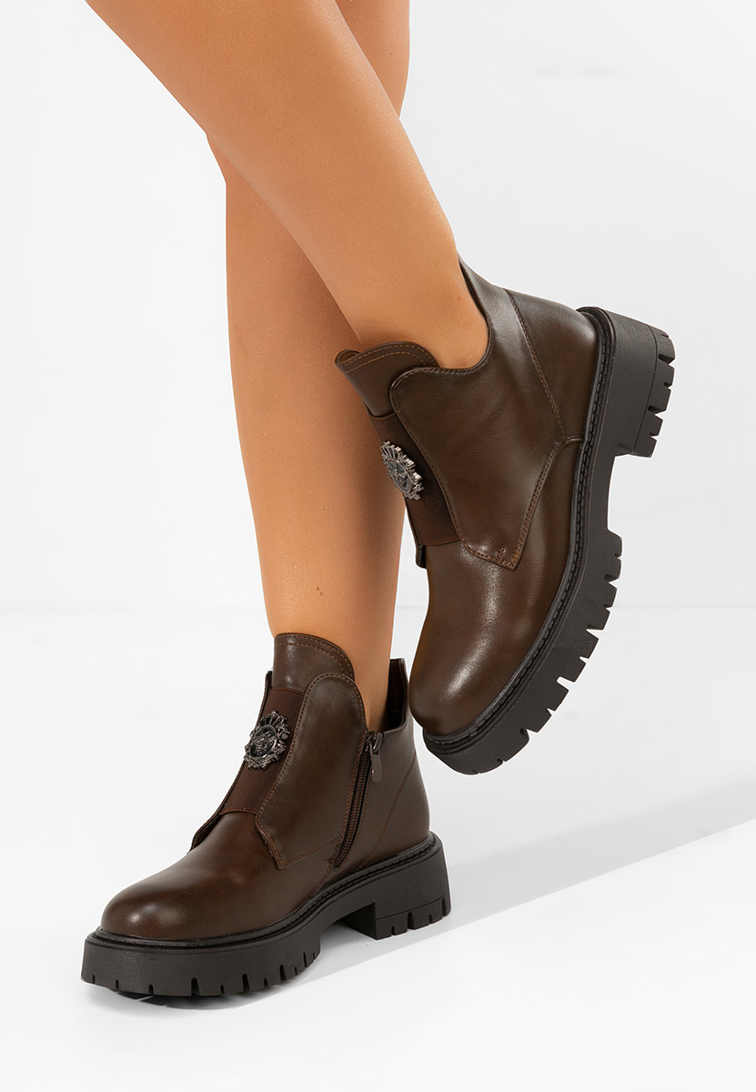 Daviria barna női bokacsizma