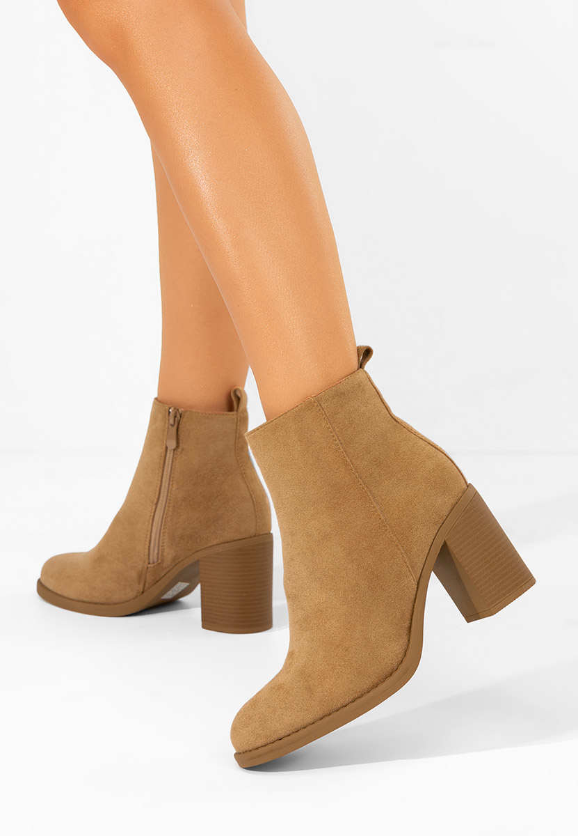 Desirea camel magassarkú bokacipő
