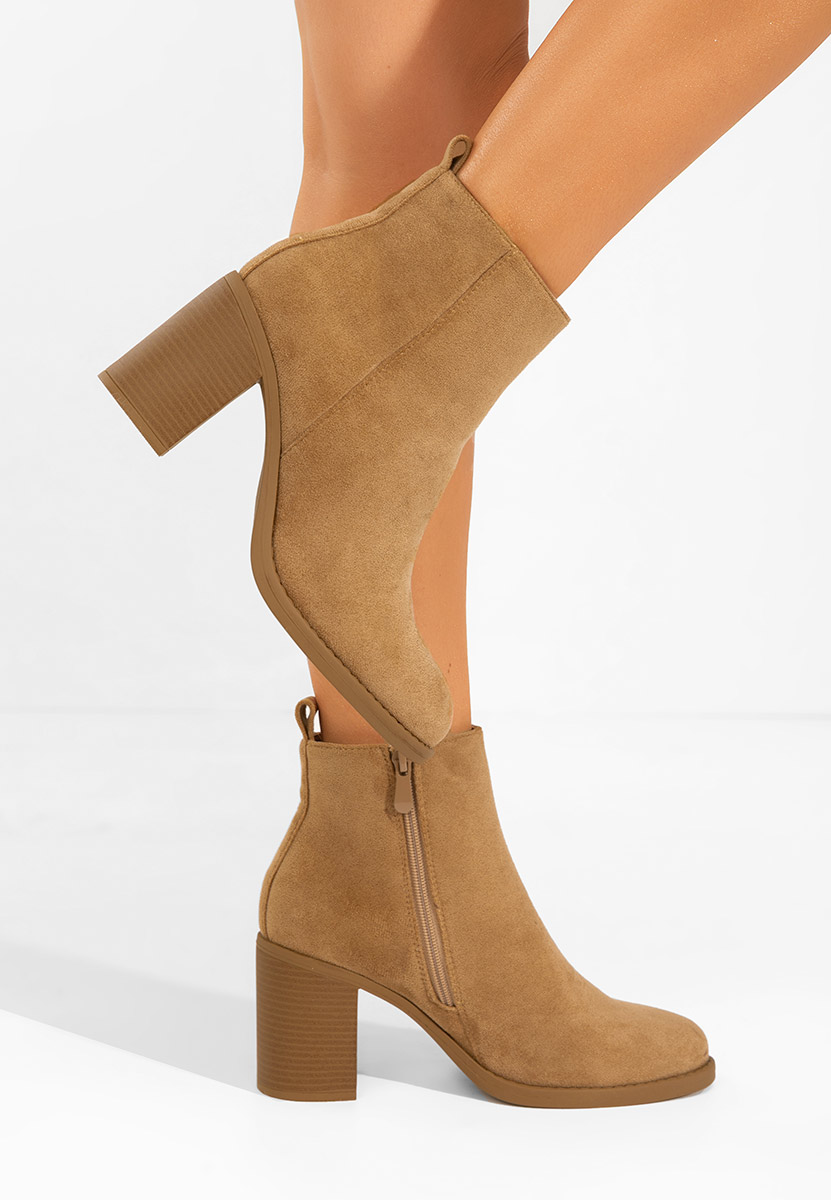 Desirea camel magassarkú bokacipő