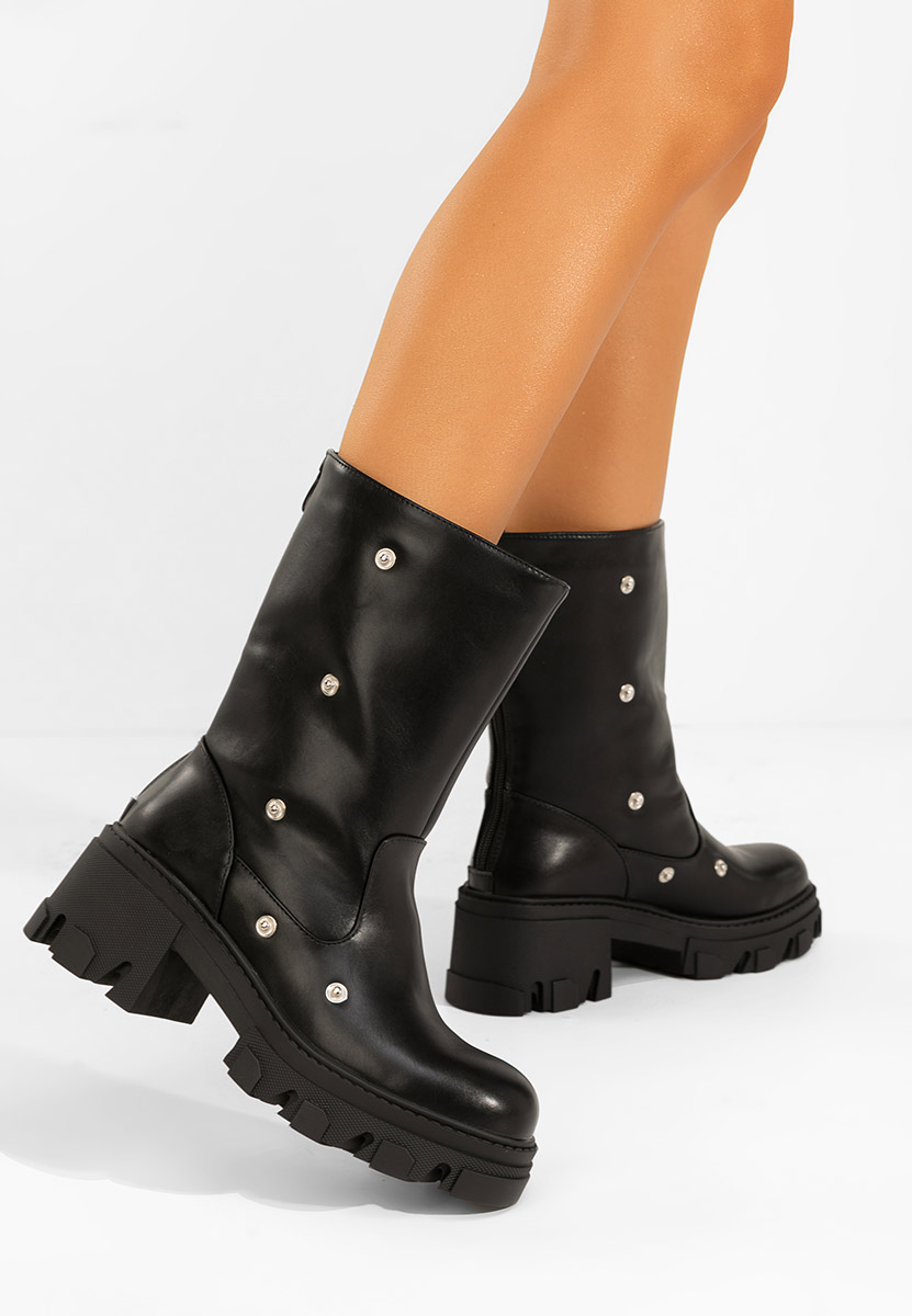 Valena fekete rövid szárú csizma