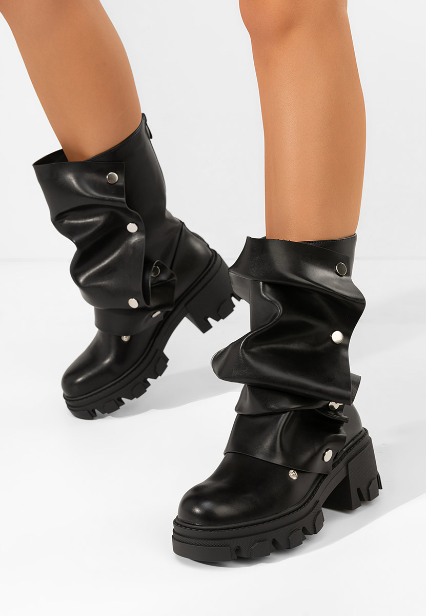 Valena fekete rövid szárú csizma