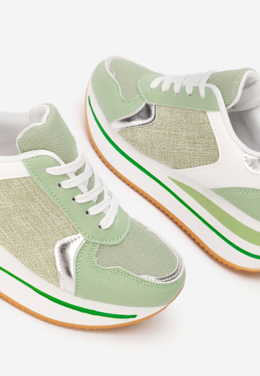 Sidnei zöld telitalpú platform sneaker