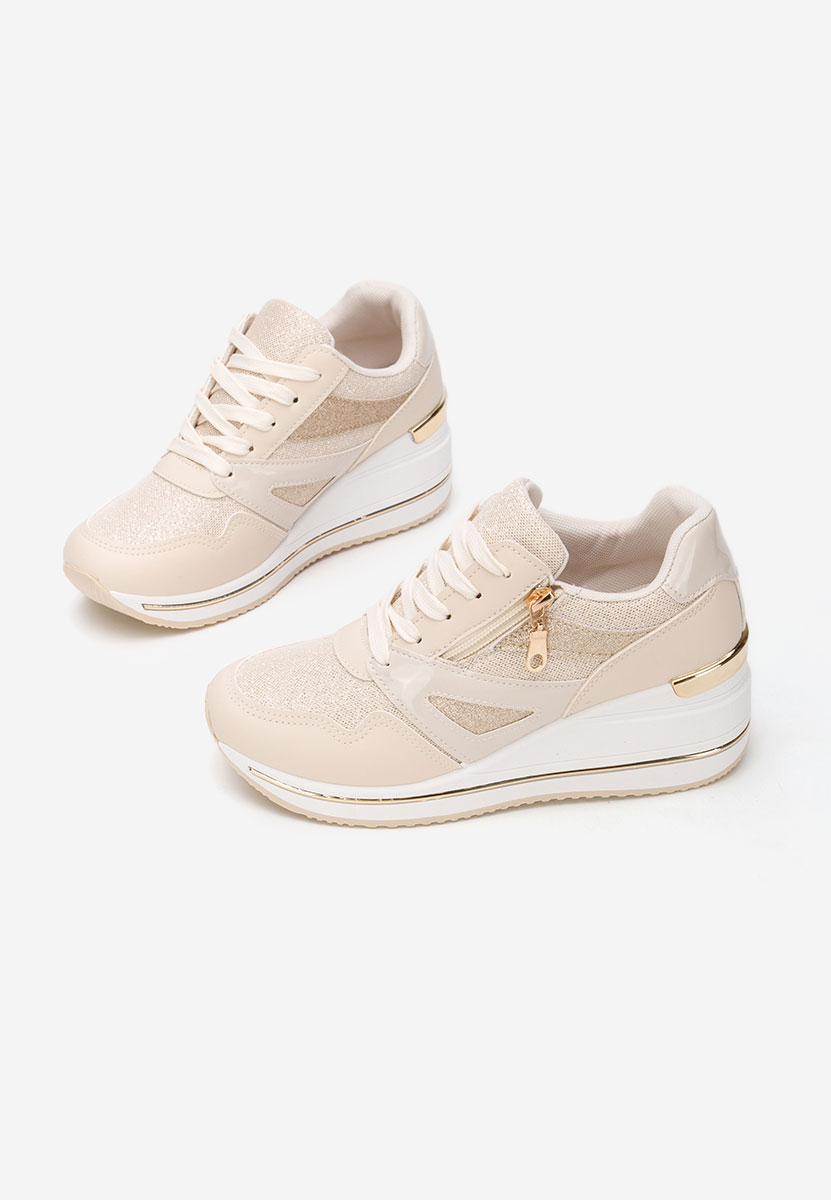 Reinia bézs telitalpú platform sneaker