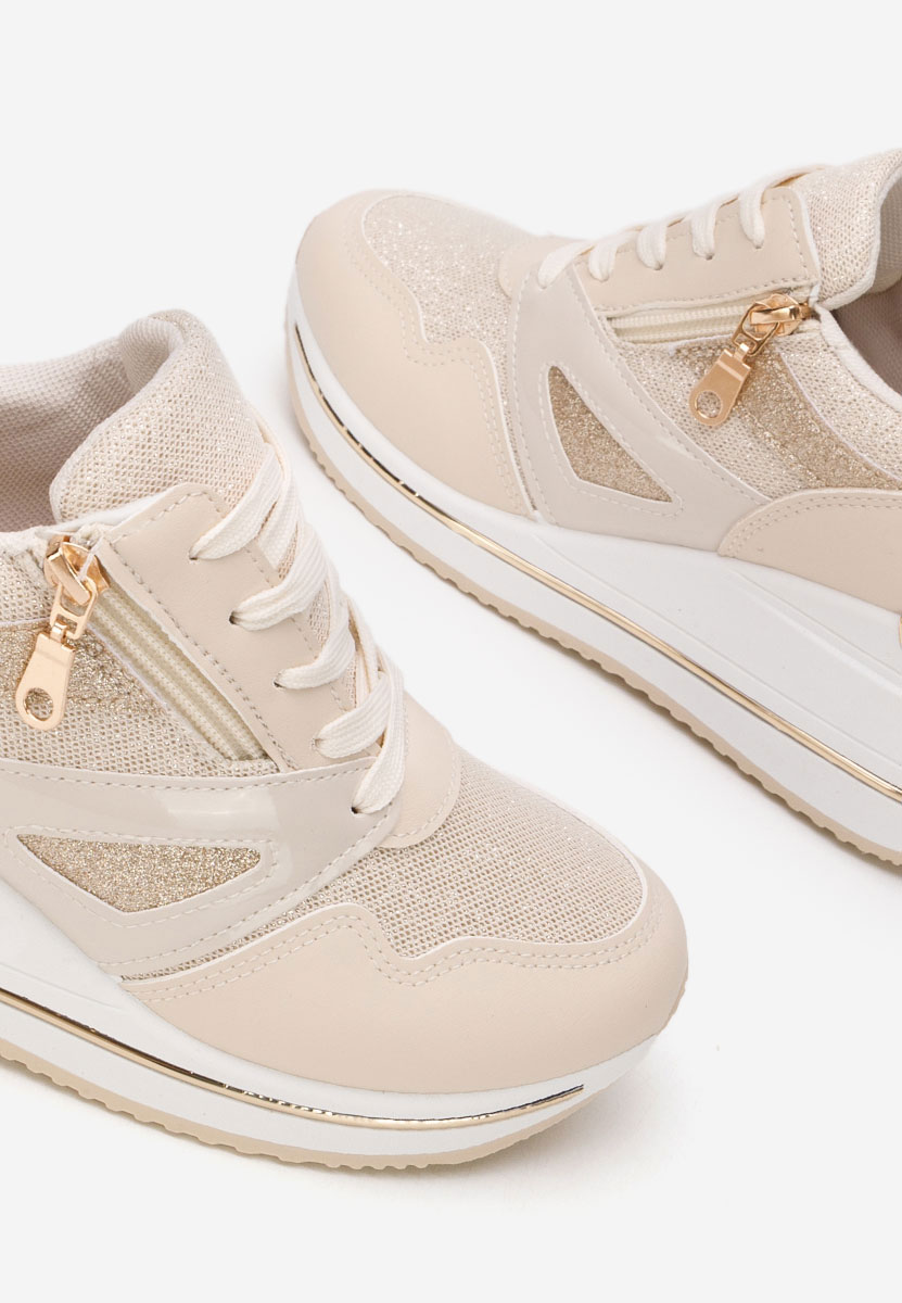 Reinia bézs telitalpú platform sneaker