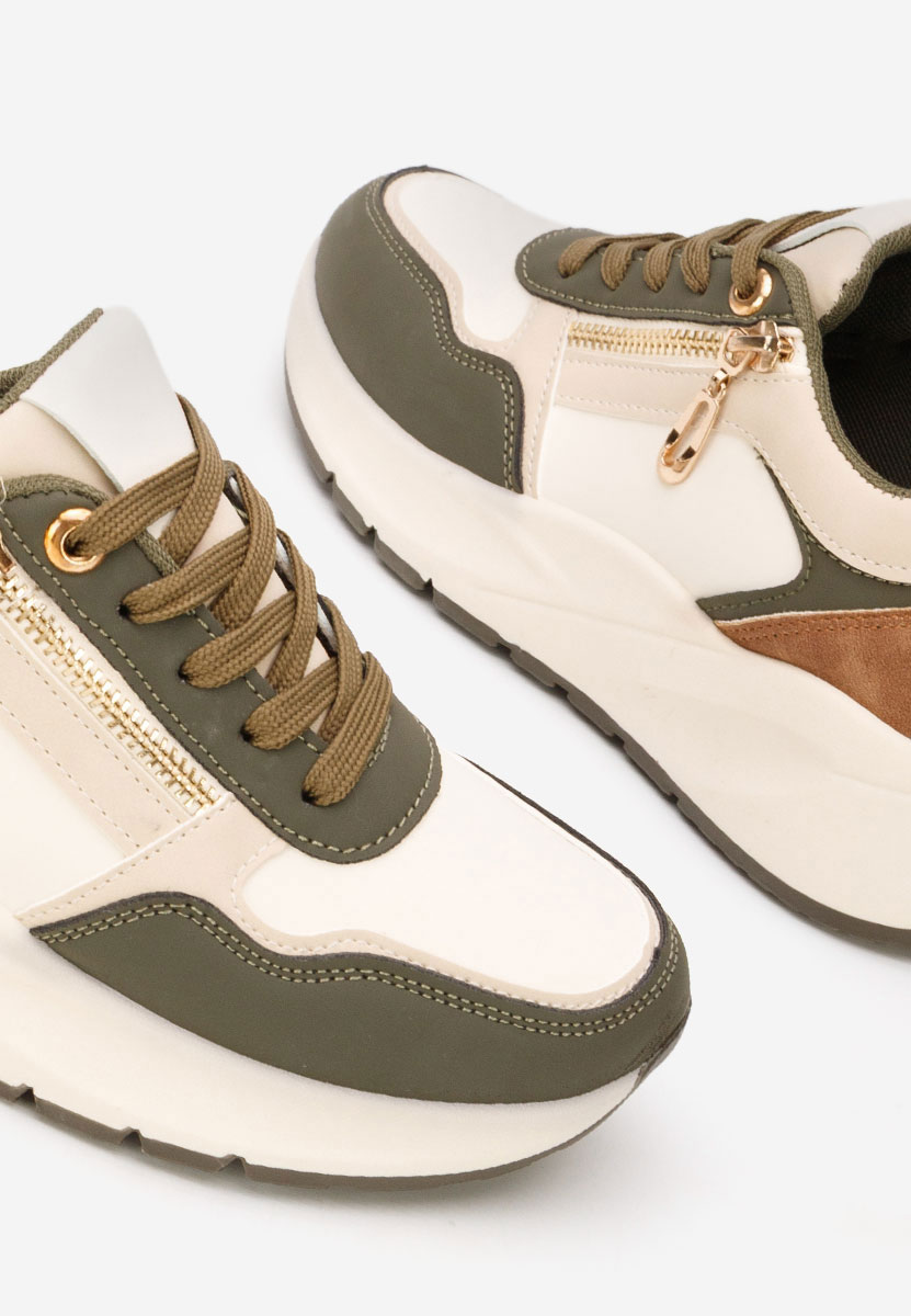 Ziania zöld telitalpú platform sneaker