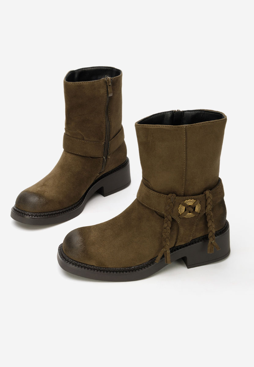 Alasika zöld női bokacsizma