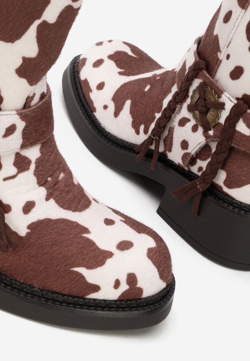 Alasika állatlenyomat női bokacsizma