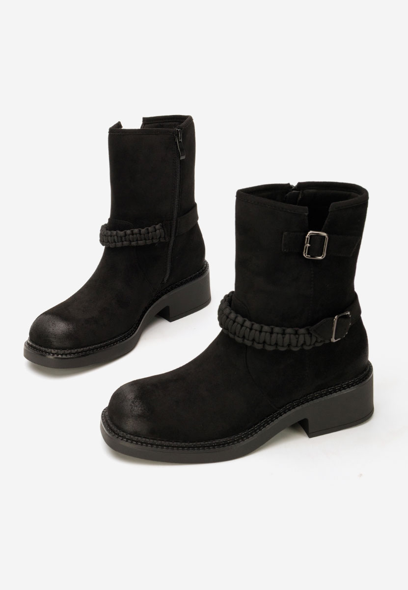 Sikada fekete női bokacsizma