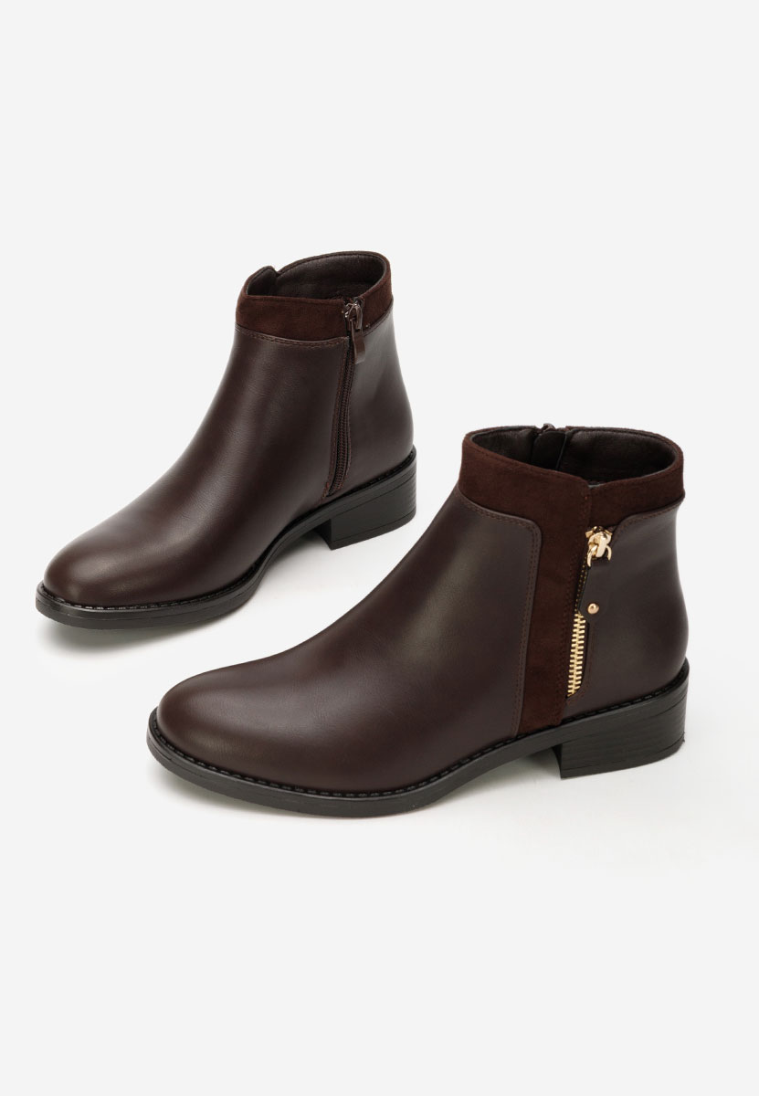 Lanaki barna női bokacsizma