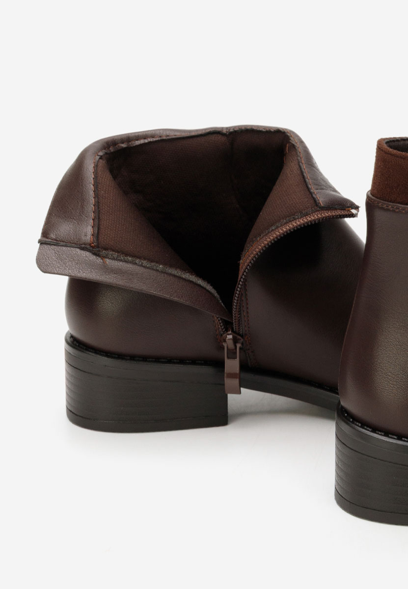 Lanaki barna női bokacsizma