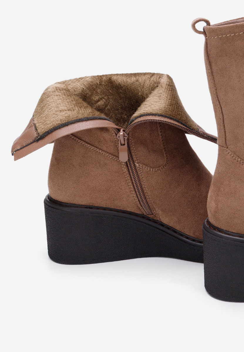 Lysara barna női platform bokacipő