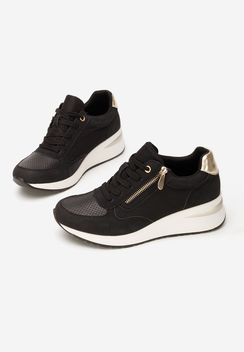 Floreia fekete platform sneaker cipő 