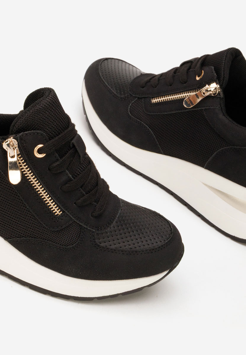 Floreia fekete platform sneaker cipő 