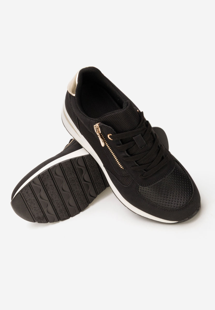 Floreia fekete platform sneaker cipő 