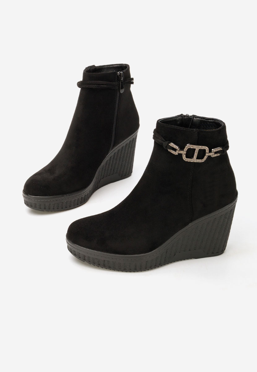 Charlet v3 fekete telitalpú platform bokacsizma