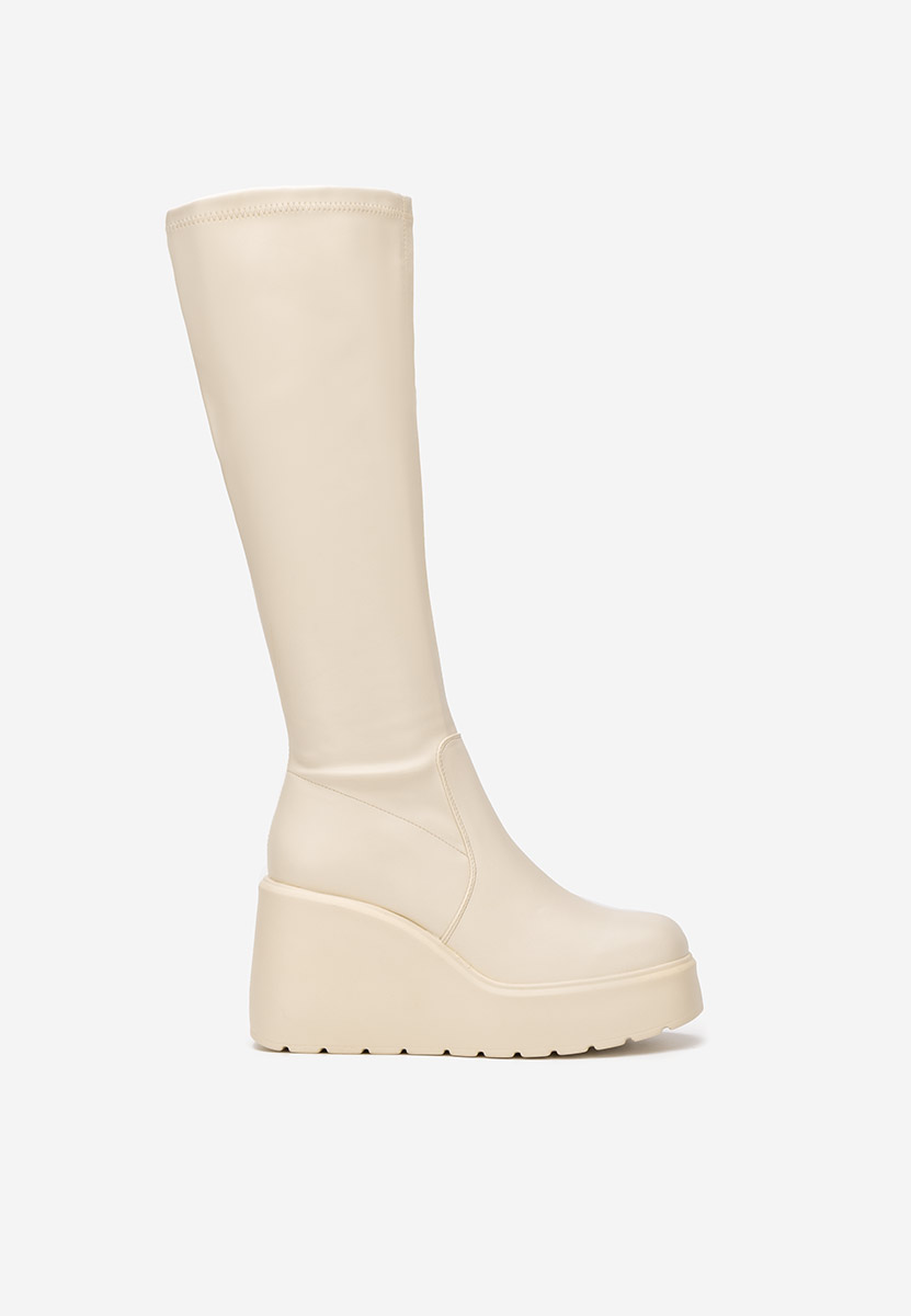Rozalin bézs platform csizma