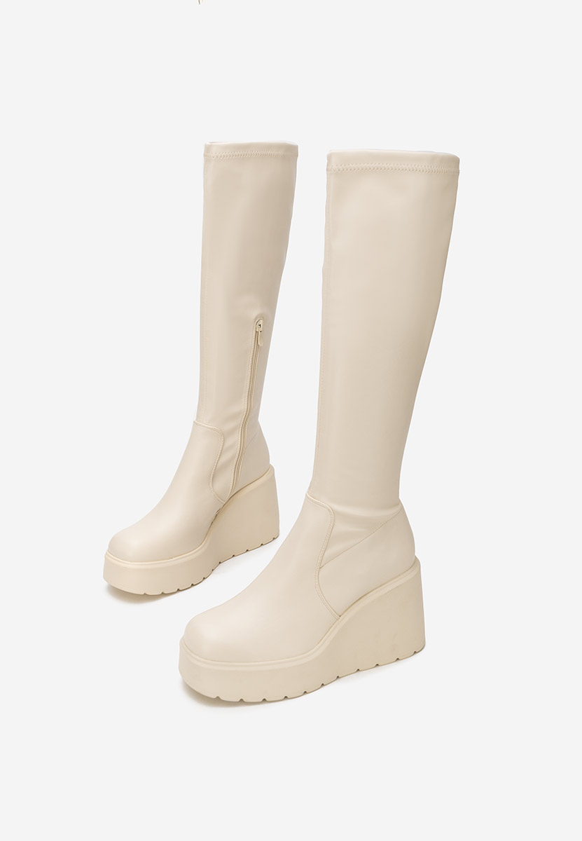 Rozalin bézs platform csizma