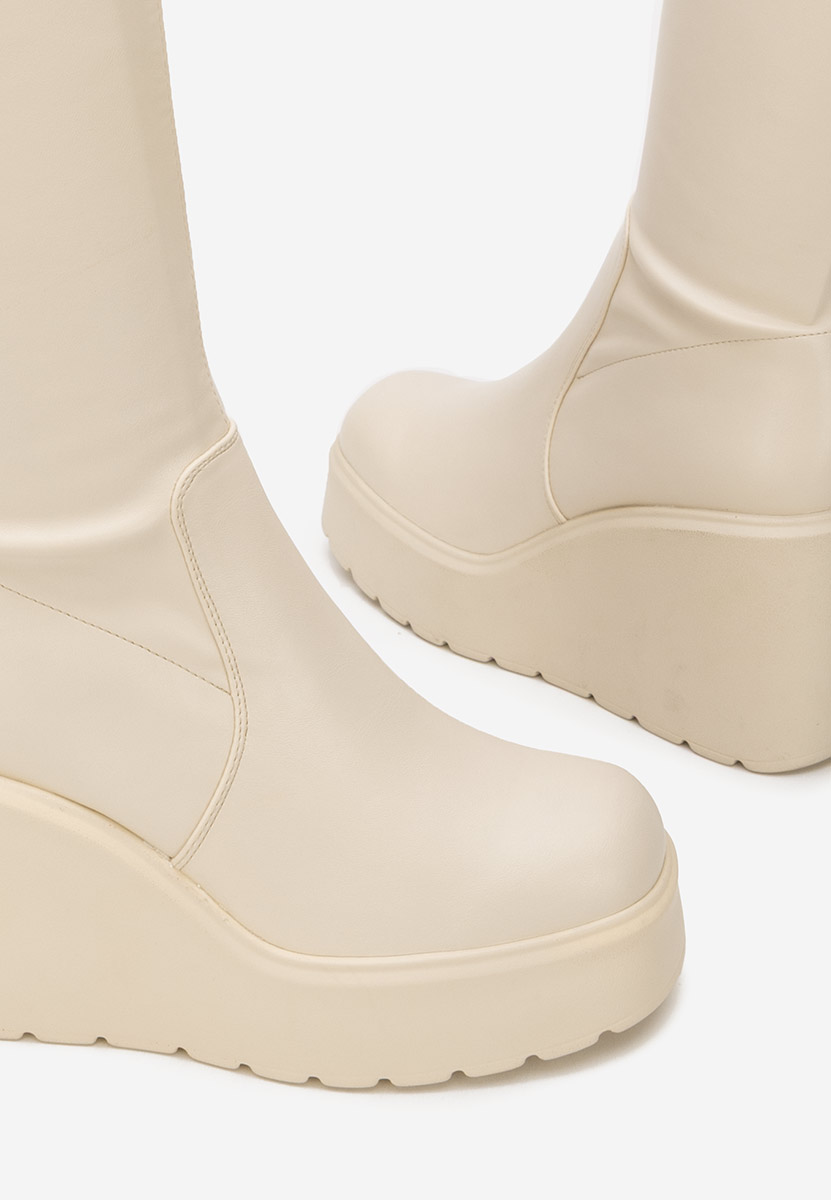 Rozalin bézs platform csizma