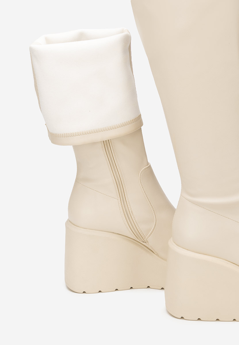 Rozalin bézs platform csizma