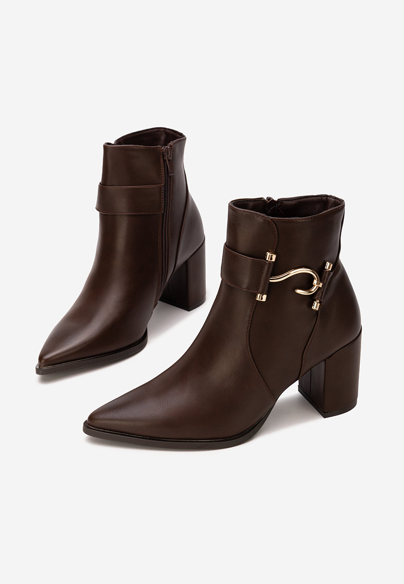 Savira barna bokacipő vastag sarokkal