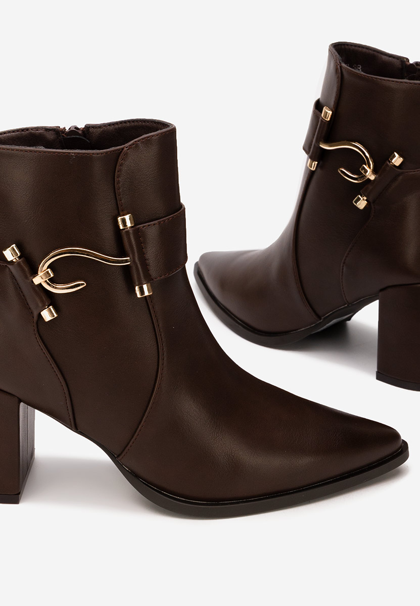 Savira barna bokacipő vastag sarokkal