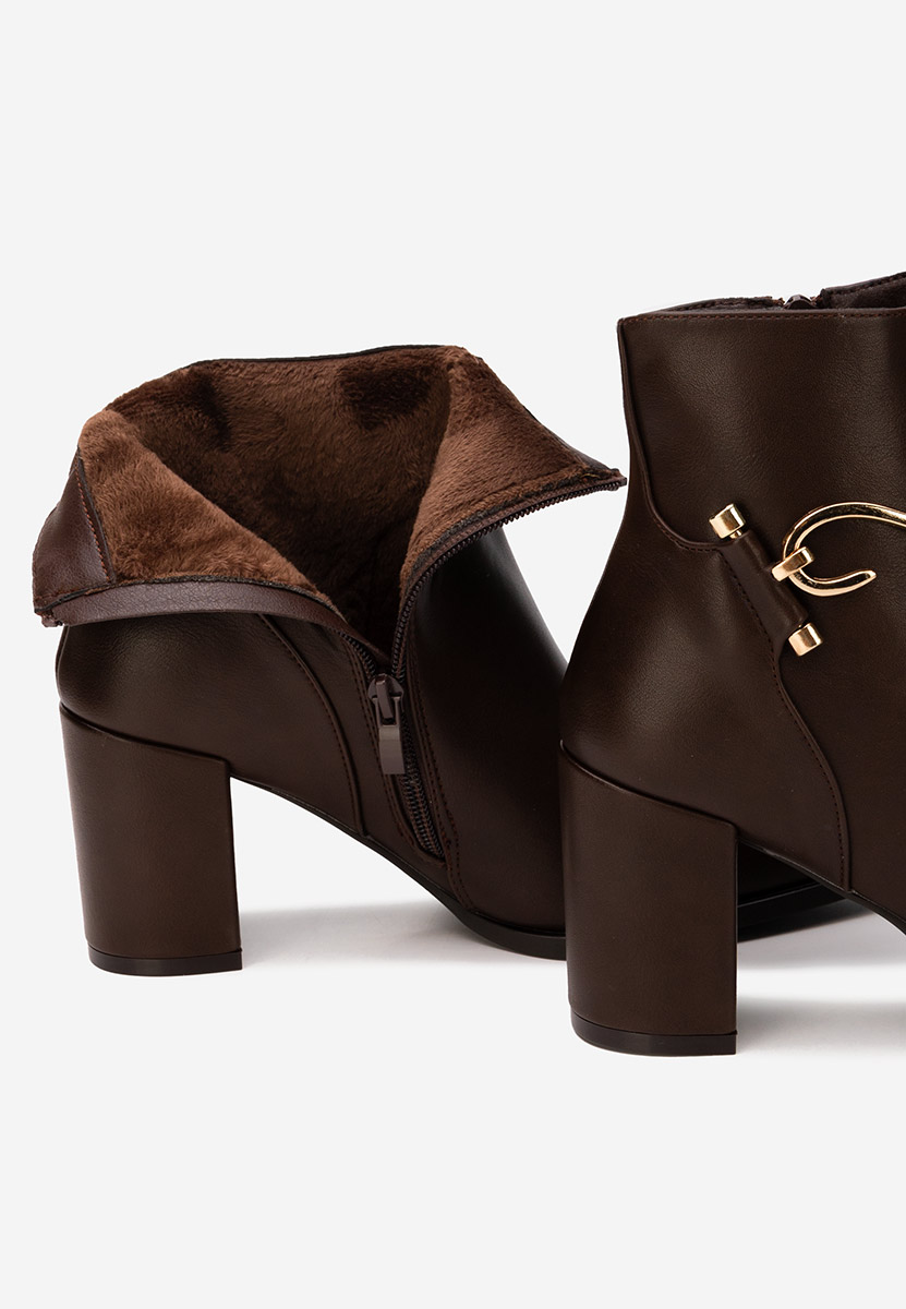 Savira barna bokacipő vastag sarokkal