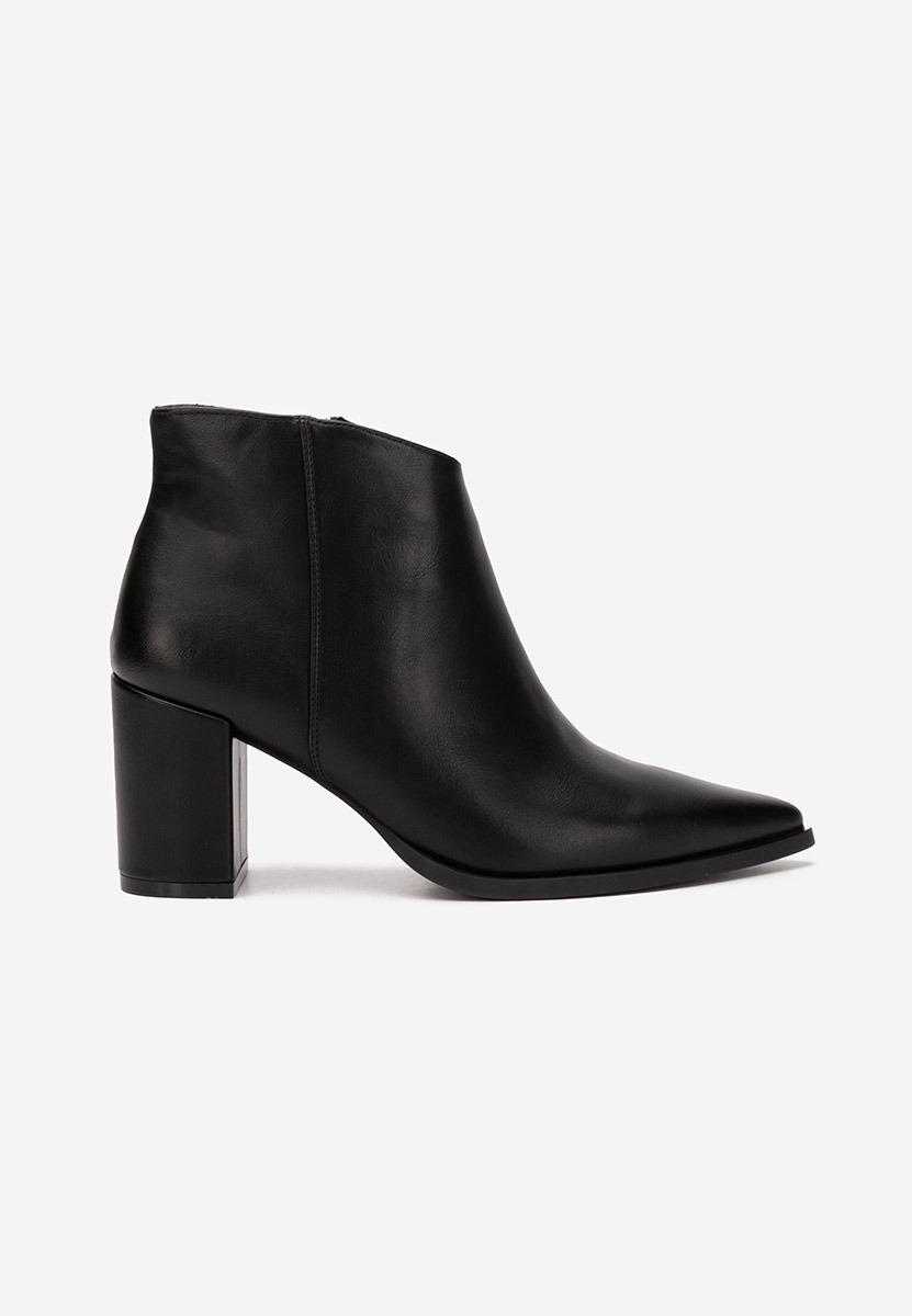 Jamilia fekete bokacipő vastag sarokkal