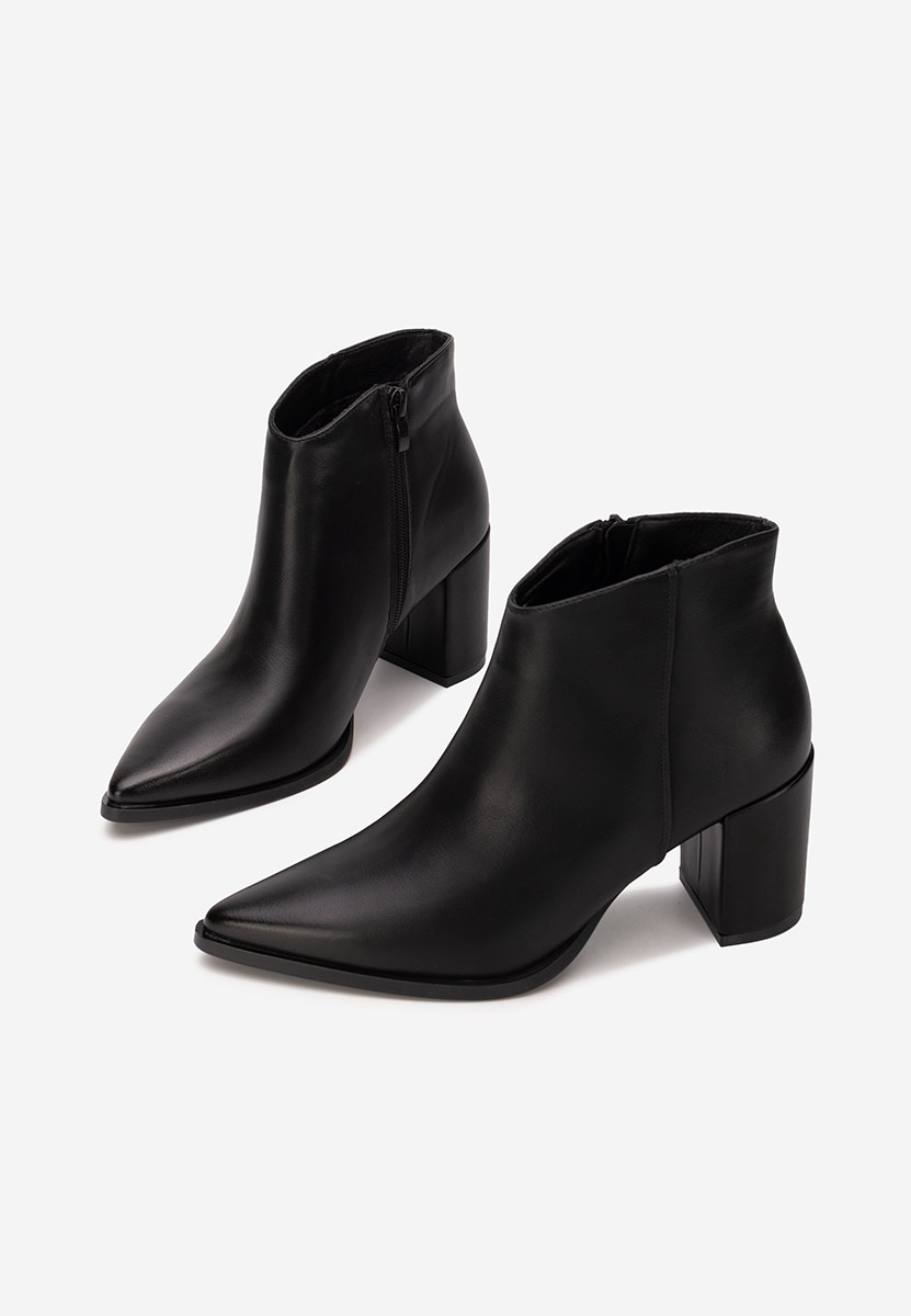Jamilia fekete bokacipő vastag sarokkal