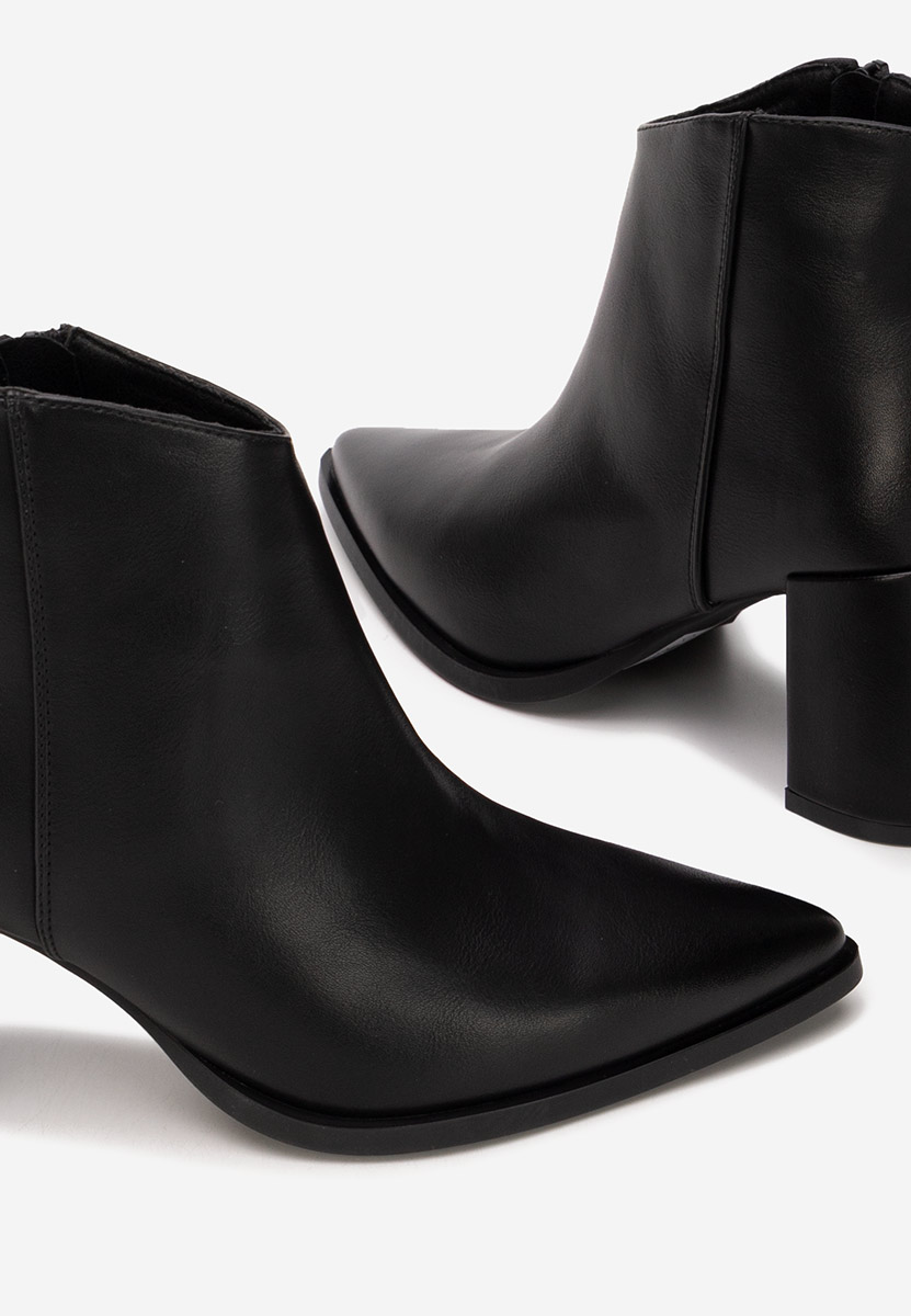 Jamilia fekete bokacipő vastag sarokkal