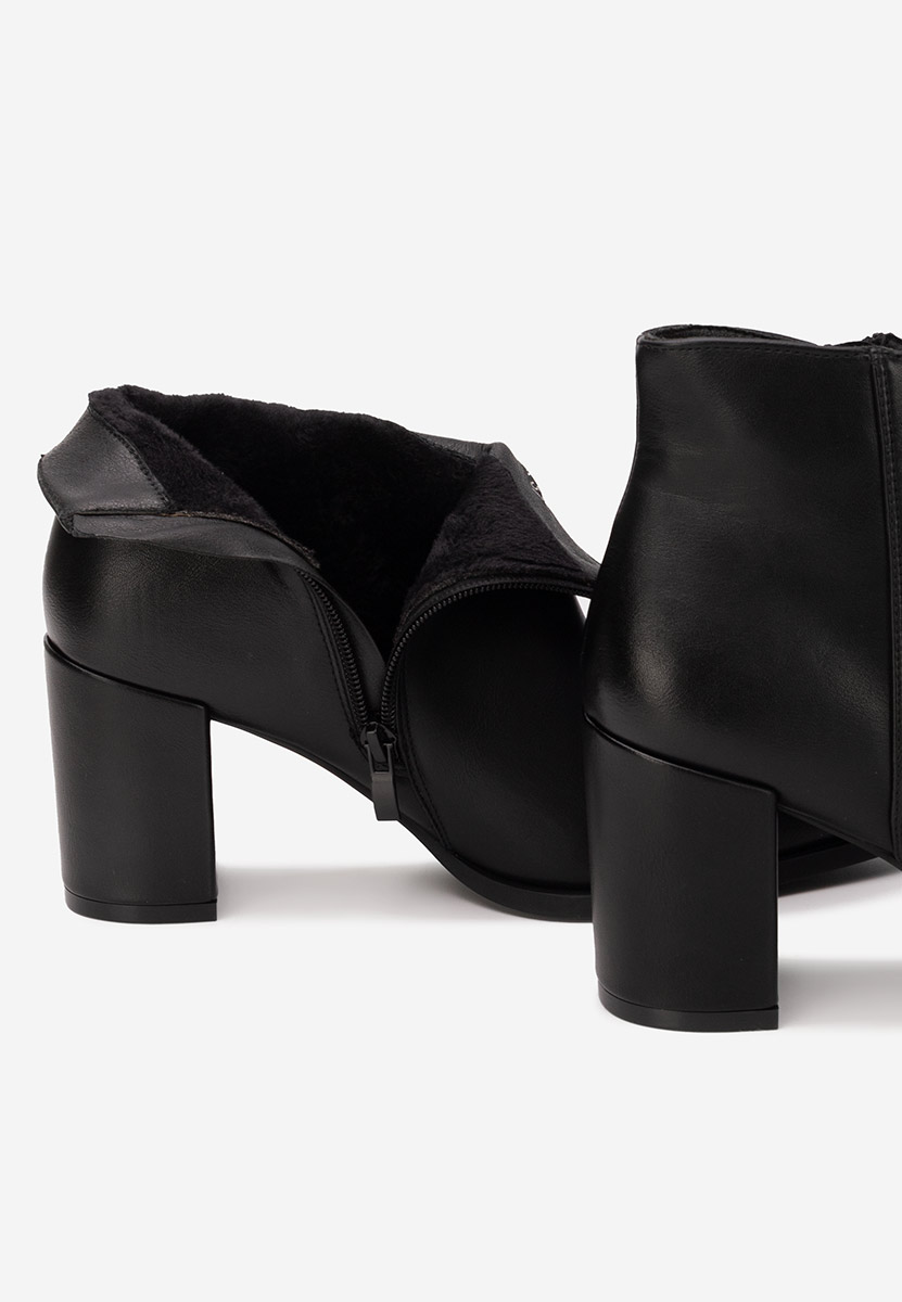 Jamilia fekete bokacipő vastag sarokkal