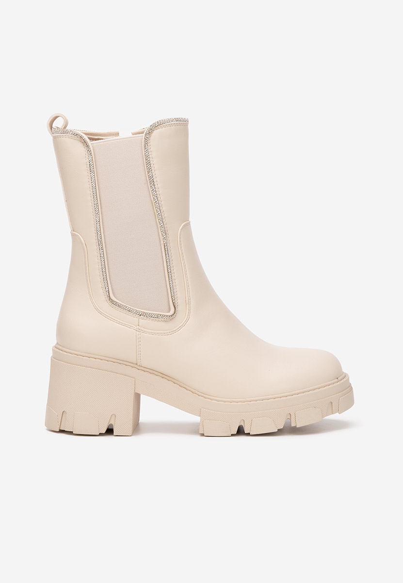 Justine bézs női bokacsizma