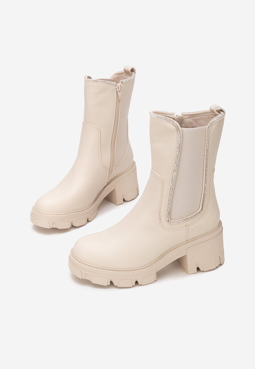 Justine bézs női bokacsizma