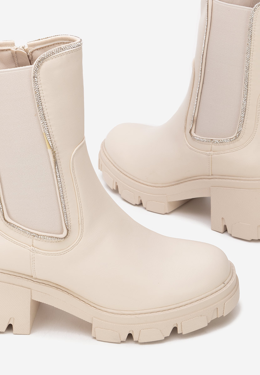 Justine bézs női bokacsizma