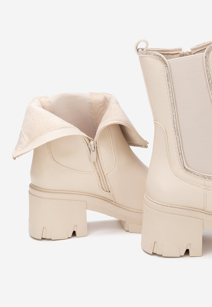 Justine bézs női bokacsizma