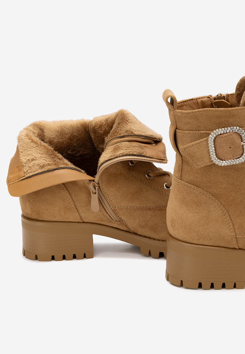 Garneta camel női bokacsizma