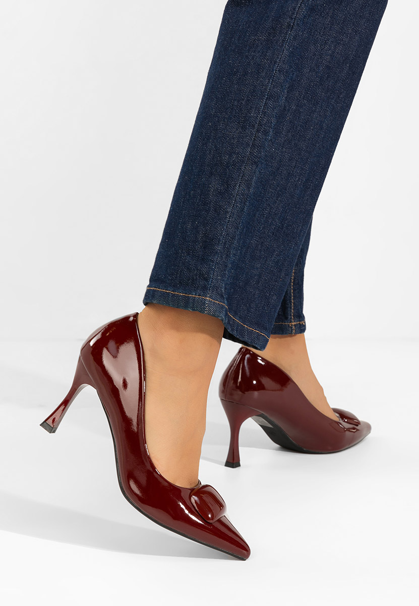 Sonnia borvörös tűsarkú cipő 