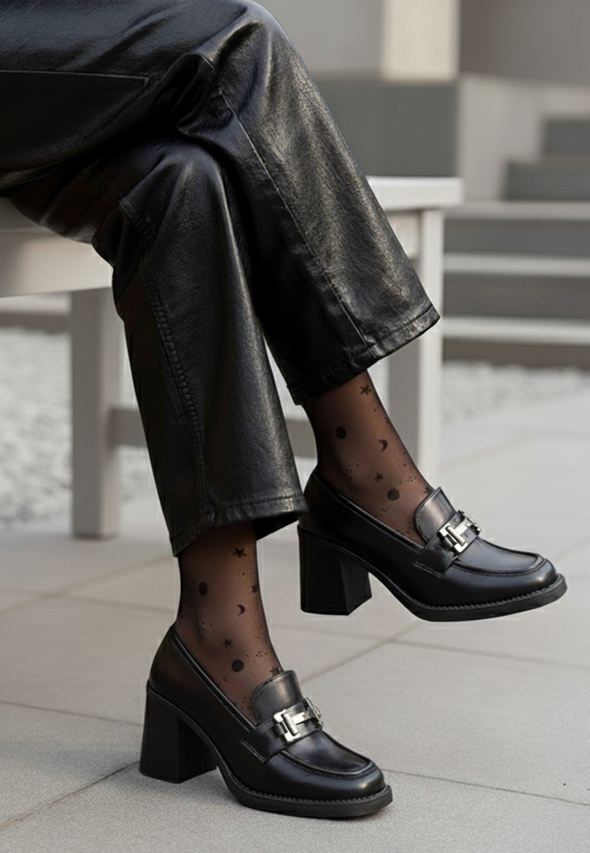 Sonarida fekete női loafer cipő