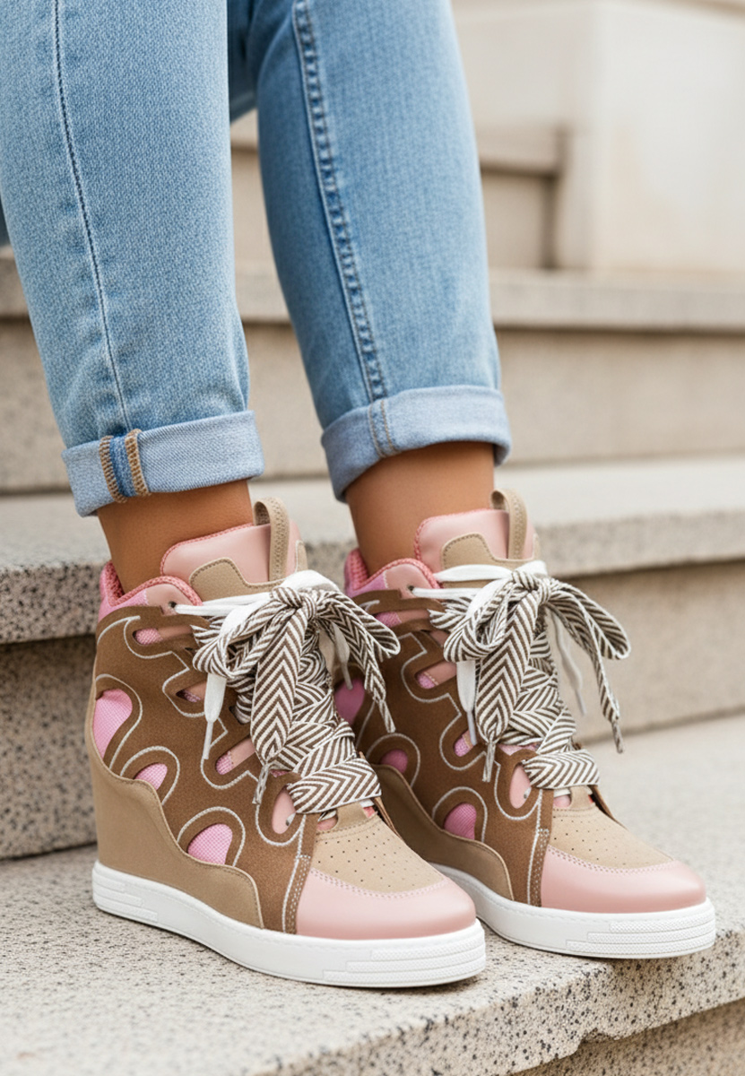 Jessy rózsaszín platform tornacipő 