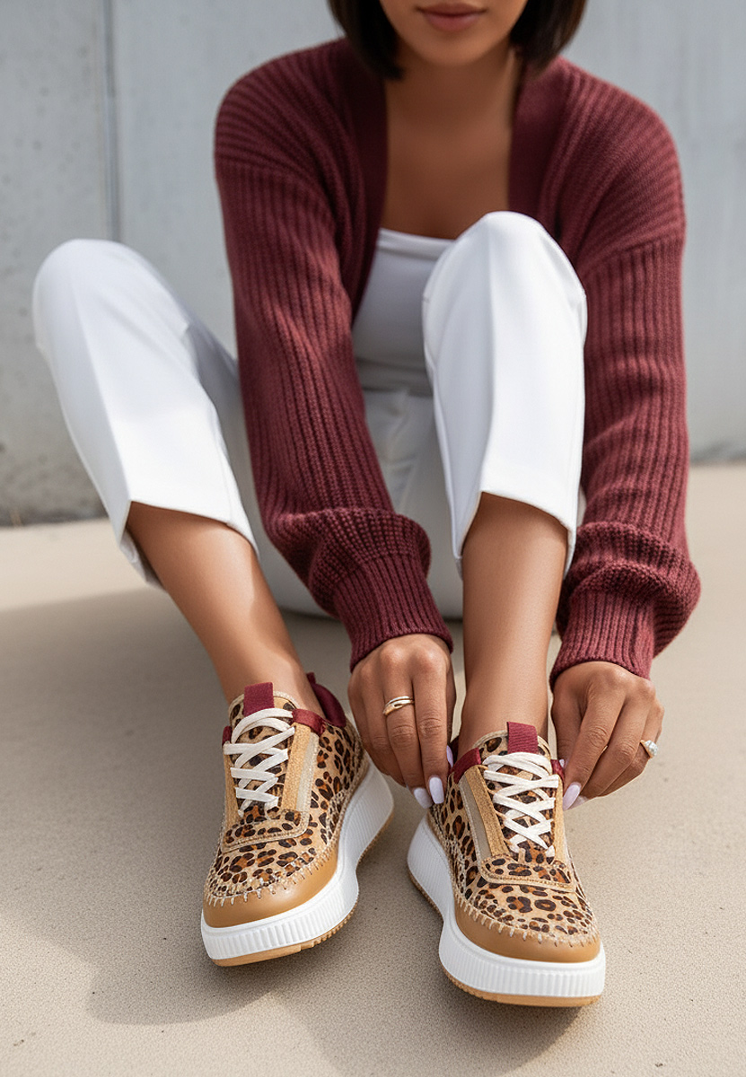 Tenerife leopárdmintás női tornacipő