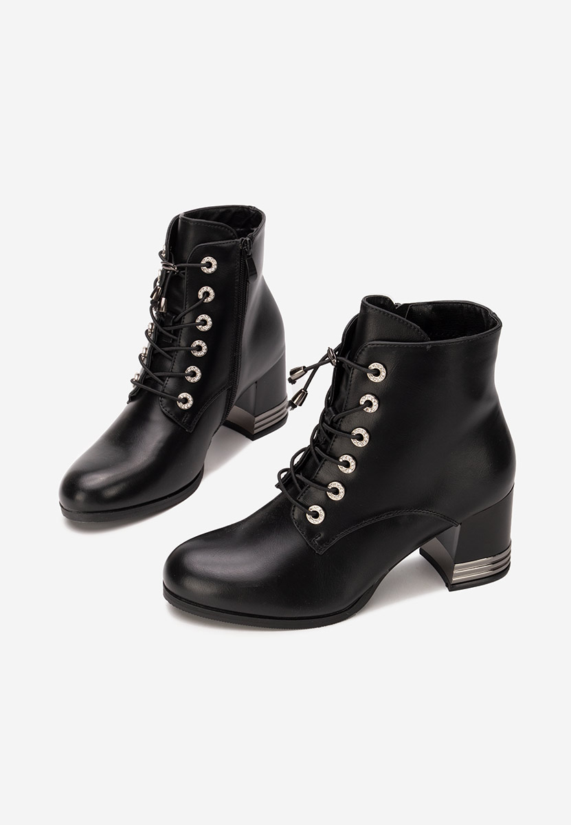 Takina v2 fekete bokacipő vastag sarokkal