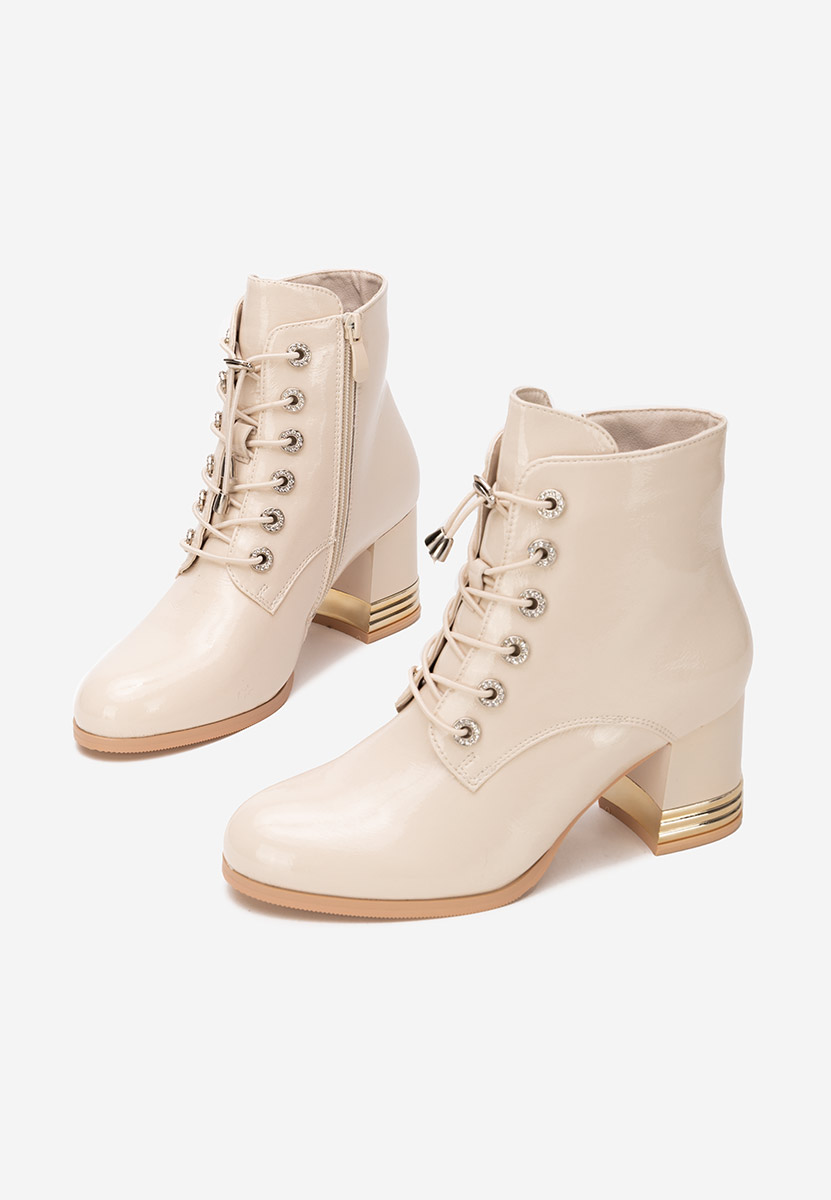 Takina bézs bokacipő vastag sarokkal