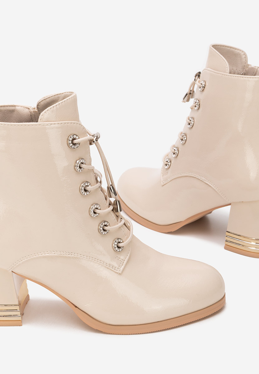 Takina bézs bokacipő vastag sarokkal