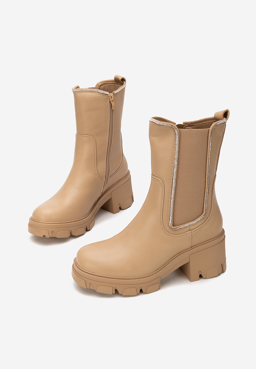 Justine khaki női bokacsizma