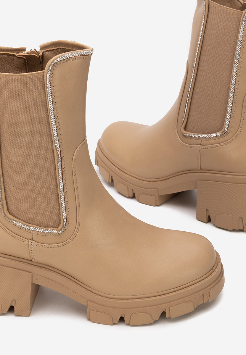 Justine khaki női bokacsizma