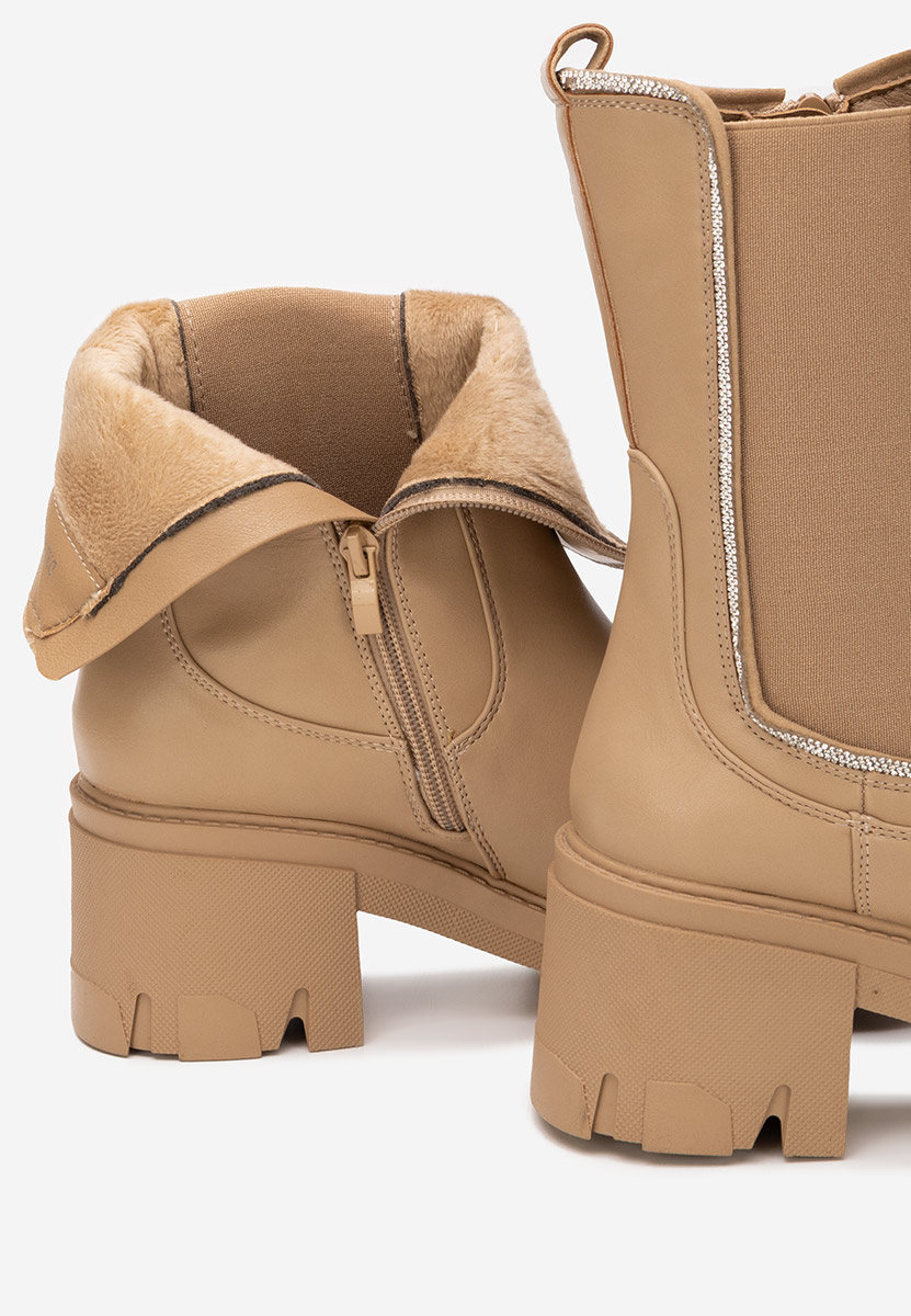 Justine khaki női bokacsizma