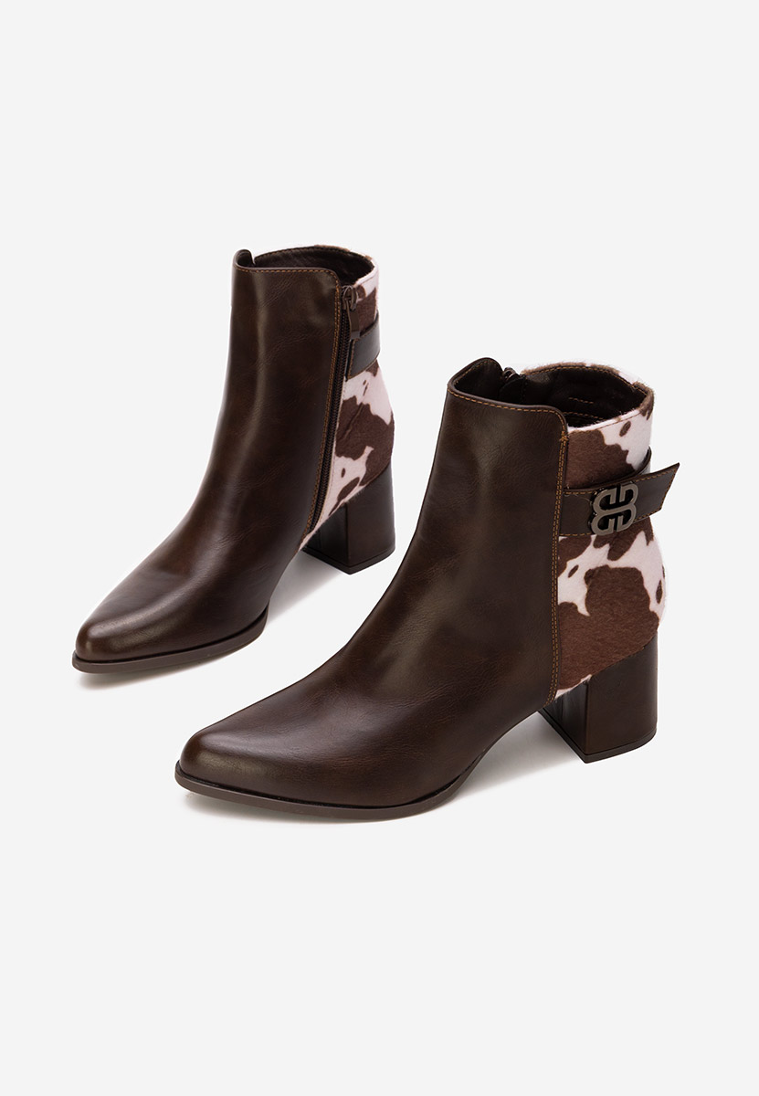 Marivora barna bokacipő vastag sarokkal