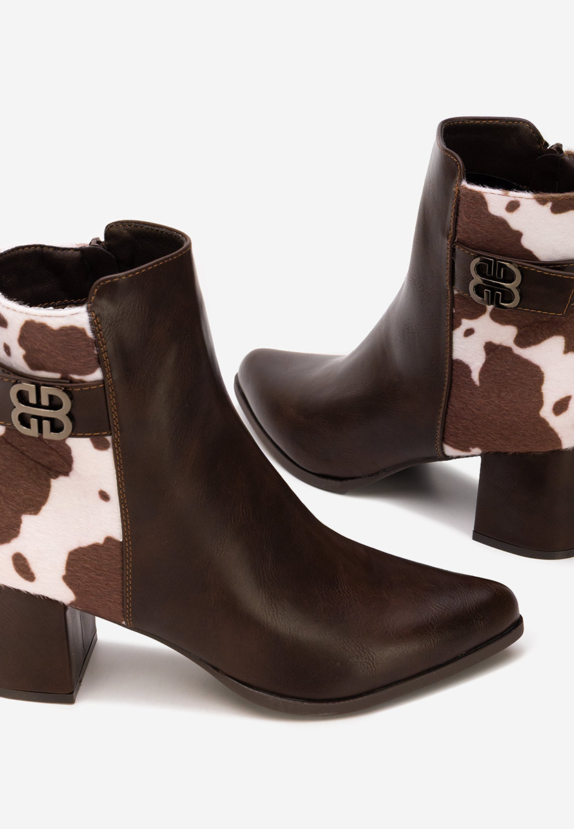 Marivora barna bokacipő vastag sarokkal