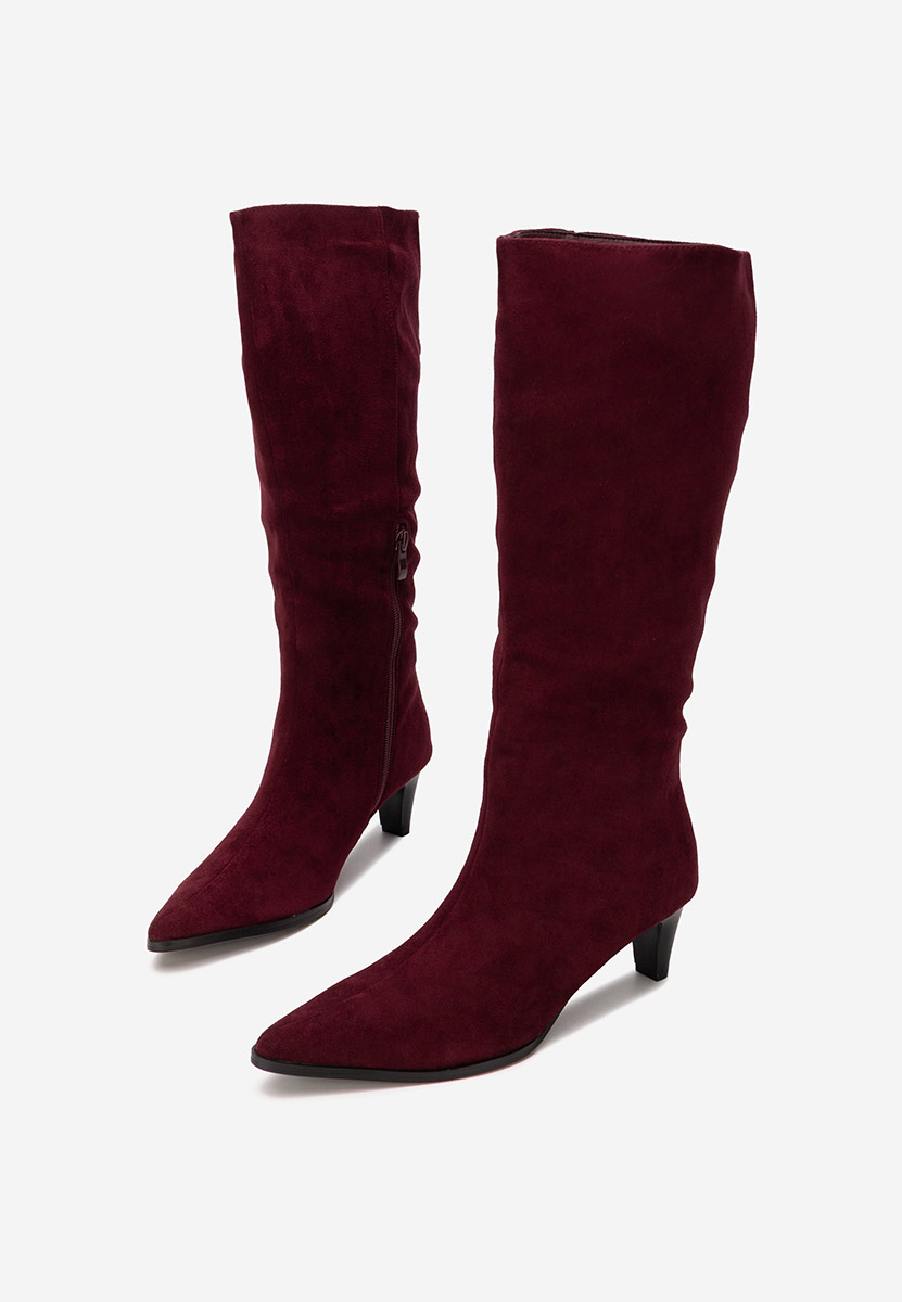 Favora borvörös női elegáns csizma