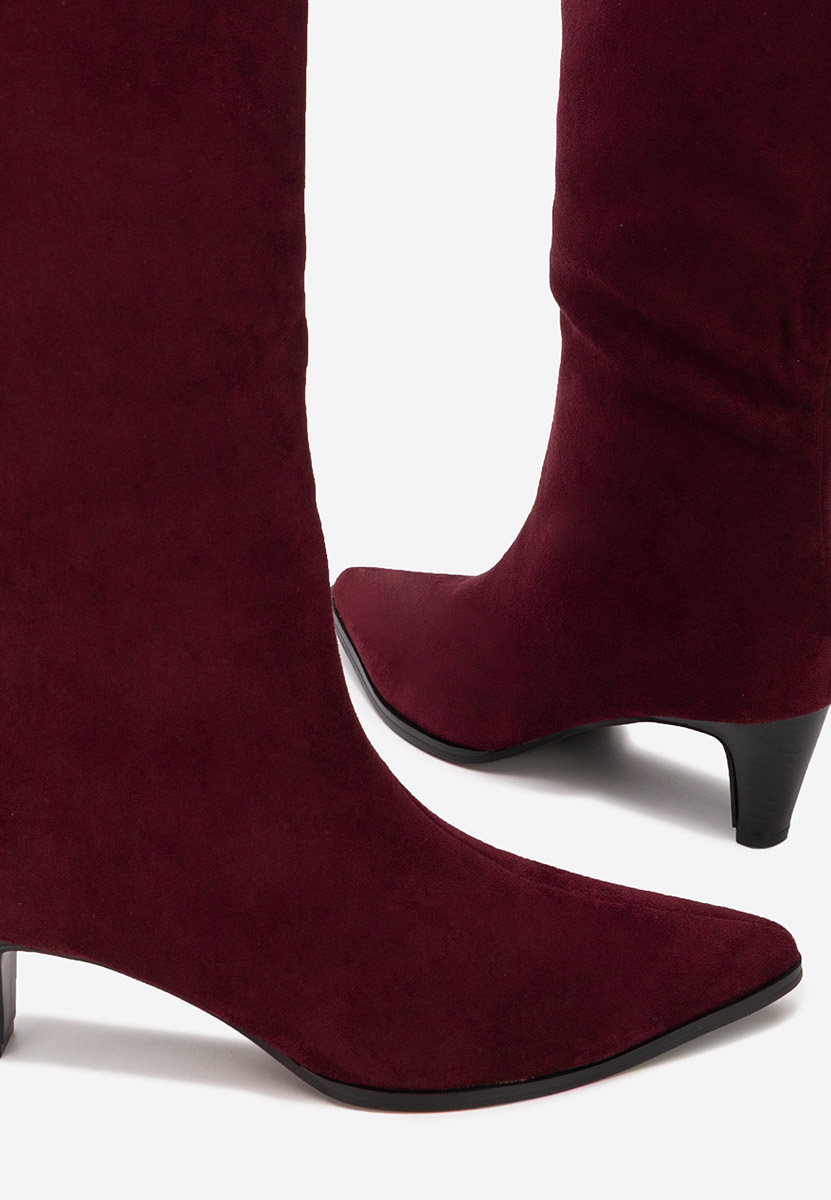 Favora borvörös női elegáns csizma